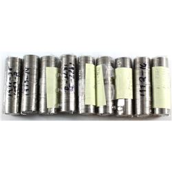 Estate Lot: 9x Canada Mixed Dated Rolls of 5-cents From 1971 to 1999. The quantity of dates for each