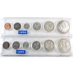 1955 & 1956 Canada 6-coin Silver Year Sets. 2 sets
