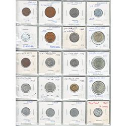 Estate Lot: Mixed Page of 20x Various Mixed World Coins Dated 1943-1991.