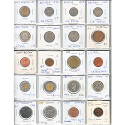 Estate Lot: Mixed Page of 20x Various Mixed World Coins Dated 1924-2009.