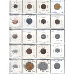 Estate Lot: Mixed Page of 20x Various Mixed World Coins Dated 1924-1989.