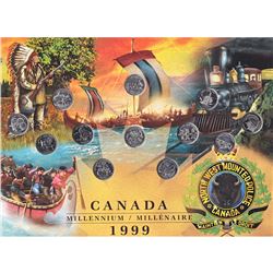 1999 Canada 12-coin 25-cent Millennium Set in Colourful Board and Plastic cover.