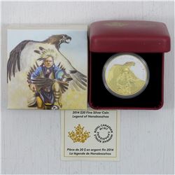2014 Canada $20 Gold Plated Fine Silver Coin - Nanaboozhoo and the Thunderbird (TAX Exempt)