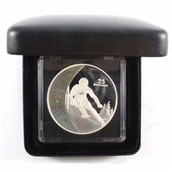 2007 Vancouver Olympic $25 Alpine Skiing Sterling Silver Hologram coin. Coin comes Encapsulated with