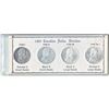 Image 1 : 4x 1965 Canadian Silver Dollar Varieties in cardboard display holder