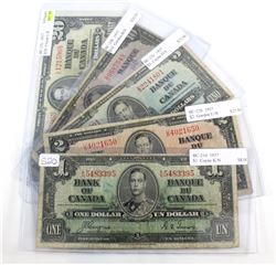 Run of 5 Different Denominations from the 1937 Series. You will receive a $1, $2, $5, $10, and $20. 