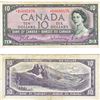 Image 1 : 1954 Replacement $10.00 Note from the Bank of Canada; cat code BC-40bA, Beattie-Rasminsky signatures