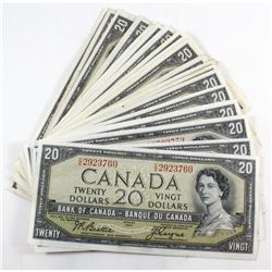 Group lot of 20 x 1954 $20.00 Notes all in EF or Better Condition. You will receive 20 1954 $20.00 N