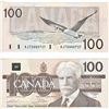 Image 1 : 1988 $100.00 Note from the Bank of Canada; cat code BC-60a, Thiessen-Crow signatures, Prefix AJT in 