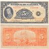 Image 1 : 1935 French $5.00 Note from the Bank of Canada; cat code BC-6, Osborne-Towers signatures in VG-F Con