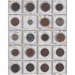 Mixed page of 20 x Great Britain coins - Oldest Date 1862