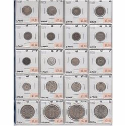 Mixed page of 20 x Great Britain coins - Oldest Date 1839