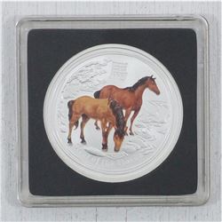 2014 Australian Lunar Series II Year of the Horse Coloured 1/2oz 50-cent Silver Proof Coin