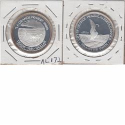 Low Mintage of 159!!! 1981 Grande Prairie Alberta Trade Dollar .999 Fine Silver coin. (Tax Exempt)