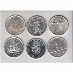 1935-1967 Canada Silver Dollars Dated anywhere from 1935-1967. (6pcs)