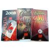 Image 1 : 2001 Spirit, 2002 and 2003 Canada Day Coloured 25-cent Coins issued by the RCM.