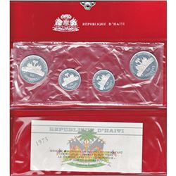 1973 Republic of D'Haiti 4-coin Silver Proof Set containing 2x 25 Gourdes and 2x 50 Gourdes. This se