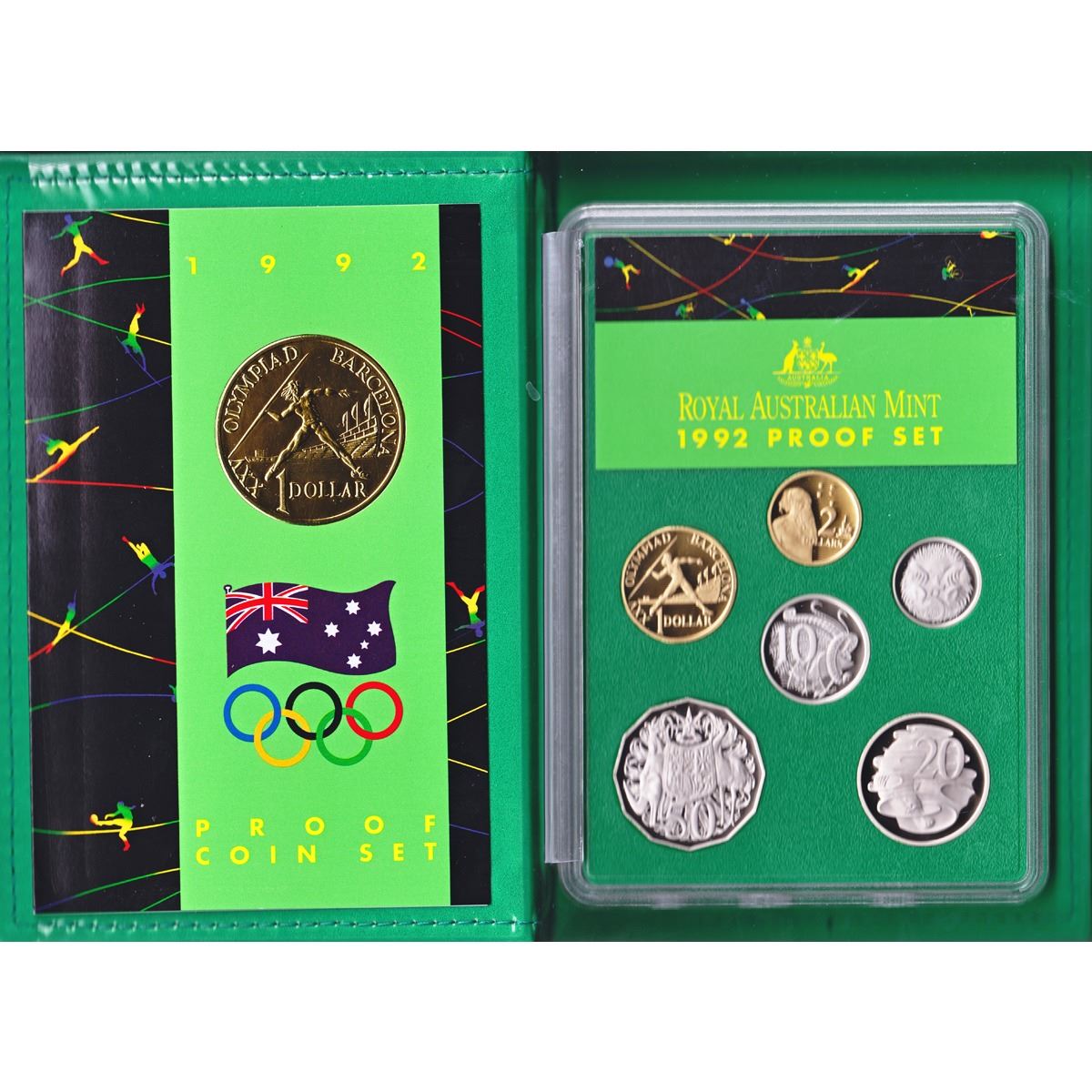 1992 Australia Proof 6Coin Set featuring the Commemorative Olympic
