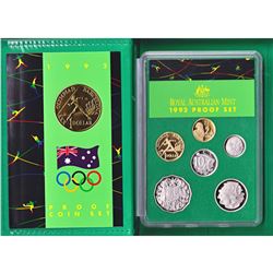 1992 Australia Proof 6-Coin Set featuring the Commemorative Olympic games $1 coin.
