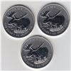 Image 1 : Lot of 3x 2012 Canadian Moose 1oz .9999 Fine Silver Maple Leaf coin. (Tax Exempt)