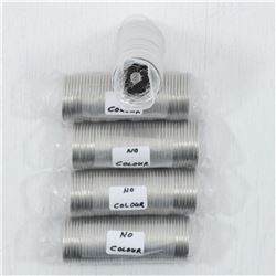 Lot of 5 x 2015 NON COLOURED Poppy 25-Cents Original Roll of 40 pcs.