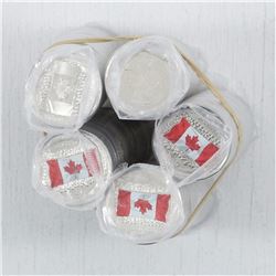 Lot of 5 x 2016 SOME COLOURED Flag 25-cent Original Roll of 40 pcs