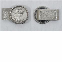 Sterling Silver Money Clip with 1995 1oz .9999 Fine American Silver Eagle. (Tax Exempt)