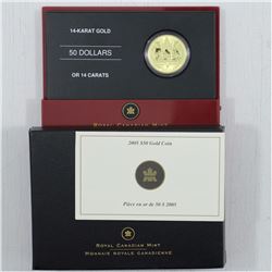 2005 Canada $5 14 Karat Gold 60th Anniversary of the End of the 2nd World War. This coin weighs 12 g