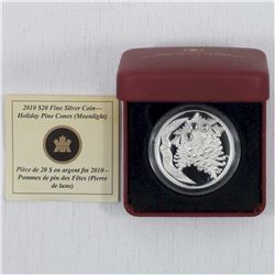 2010 $20 Moonlight Crystal Pinecone Fine Silver coin issued by the Royal Canadian Mint (Tax Exempt)