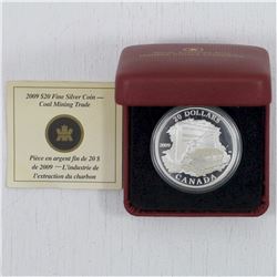 2009 $20 Coal Mining Trade Silver Coin issued by the RCM. (Tax Exempt)