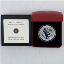 2007 Canada 25ct  Red-Breasted Nuthatch coin (lightly toned)