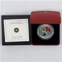 2007 Canada 25ct Ruby-Throated Hummingbird coin. (lightly toned)