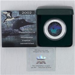 2002 Canada $5 Loon Hologram Silver Maple Leaf Loon Coin (TAX Exempt)
