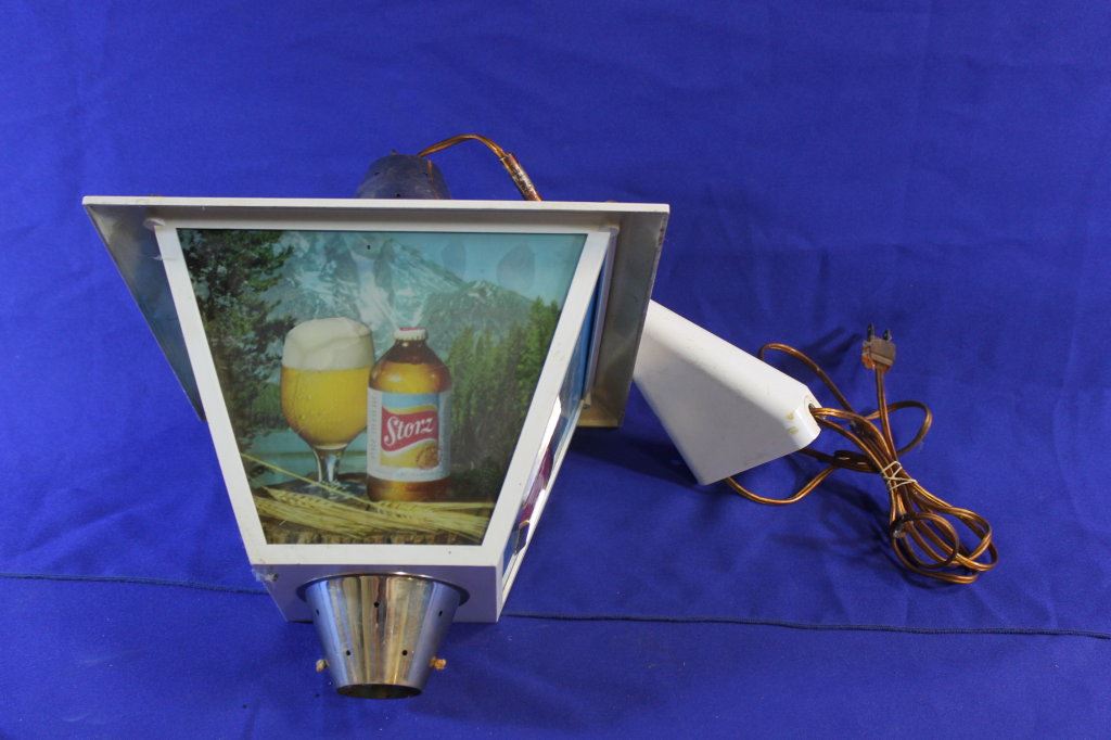 Vintage Rotating Storz Beer Sconce Rotates and Lights Up, Works Great