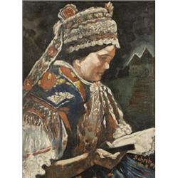 Scheiber Hugó (Budapest, 1873 - Budapest, 1950) Népviseletben…