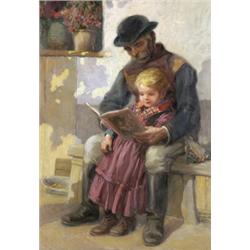 Geiger Richárd (Bécs, 1870 - Budapest, 1945) Nagypapa mesél, 1917…