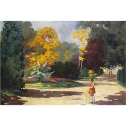 Strukár, A. jelzéssel  Leányka a parkban, 1928…