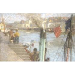 Poll Hugó (Pest, 1867 - Budapest, 1931) Mediterrán tengerpart g?zössel…