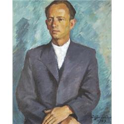 Ziffer Sándor (Eger, 1880 - Nagybánya, 1962) Férfi portré, 1943…