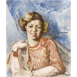 Thorma János (Kiskunhalas, 1870 - Nagybánya, 1937) Ifjú hölgy portréja…