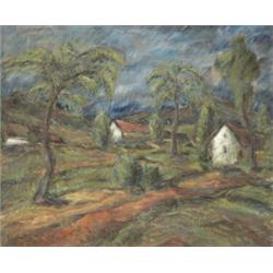 Perlrott - Csaba Vilmos (Békéscsaba, 1880 - Budapest, 1955) Házak az út mentén…