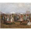 Image 1 : Pogány Gyula (Bp, 1884 - Lessina, 1925) Virágpiac, 1914…