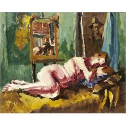 Holló László (Kiskunfélegyháza, 1887 - Debrecen, 1976) Fekv? akt, 1972…