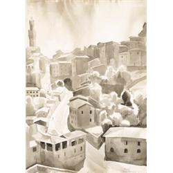 Patkó Károly (Budapest, 1895 - Budapest, 1941) Sienai házak, 1930…
