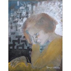 Gyenes Gitta (Budapest, 1888 - Budapest, 1960) Gondolkodó lány, 1955…