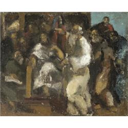 Jándi Dávid (Jánd, 1893 - Nagybánya, 1944) Jelenet alakokkal, 1922…