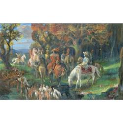 Szabó Vladimir (Balassagyarmat, 1905 - Budapest, 1991) Mátyás király a vadászaton…