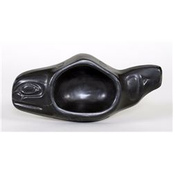Chief Henry Hunt Ceramic Whale Bowl - Alert Bay, B.C. 9" L. 4" W.  Good Condition