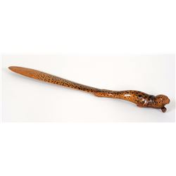 Carved Leopard Seal Page Turner 15" L.  Good Condition