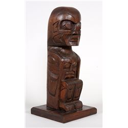 Kwakwaka'wakw Human Totem Carved by Godfery Hunt 13" H. 6" W. Base  Good Condition